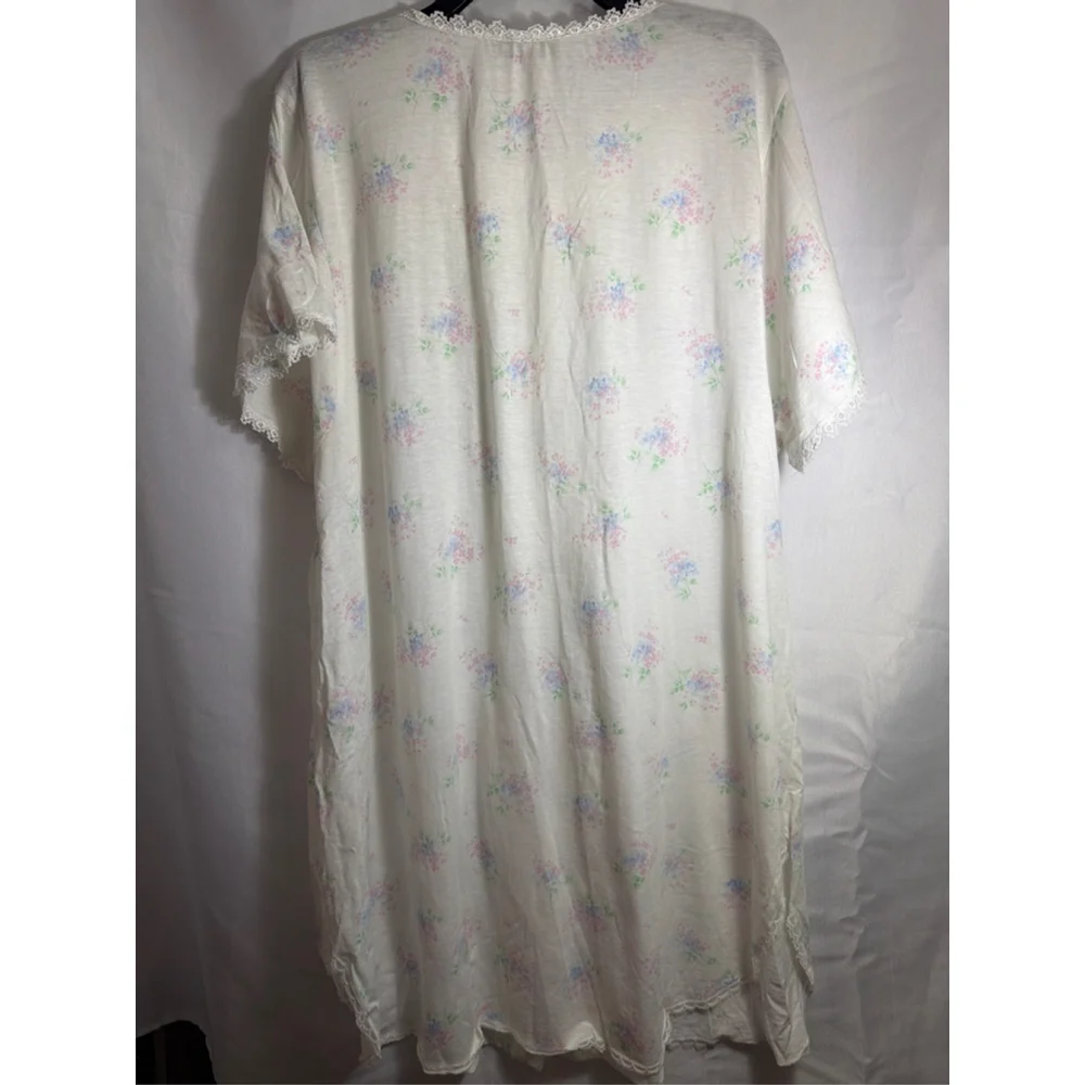 Vintage 80s Carole Hochman Cotton Nightie B Altman 5th Ave Romantic Cottagecore